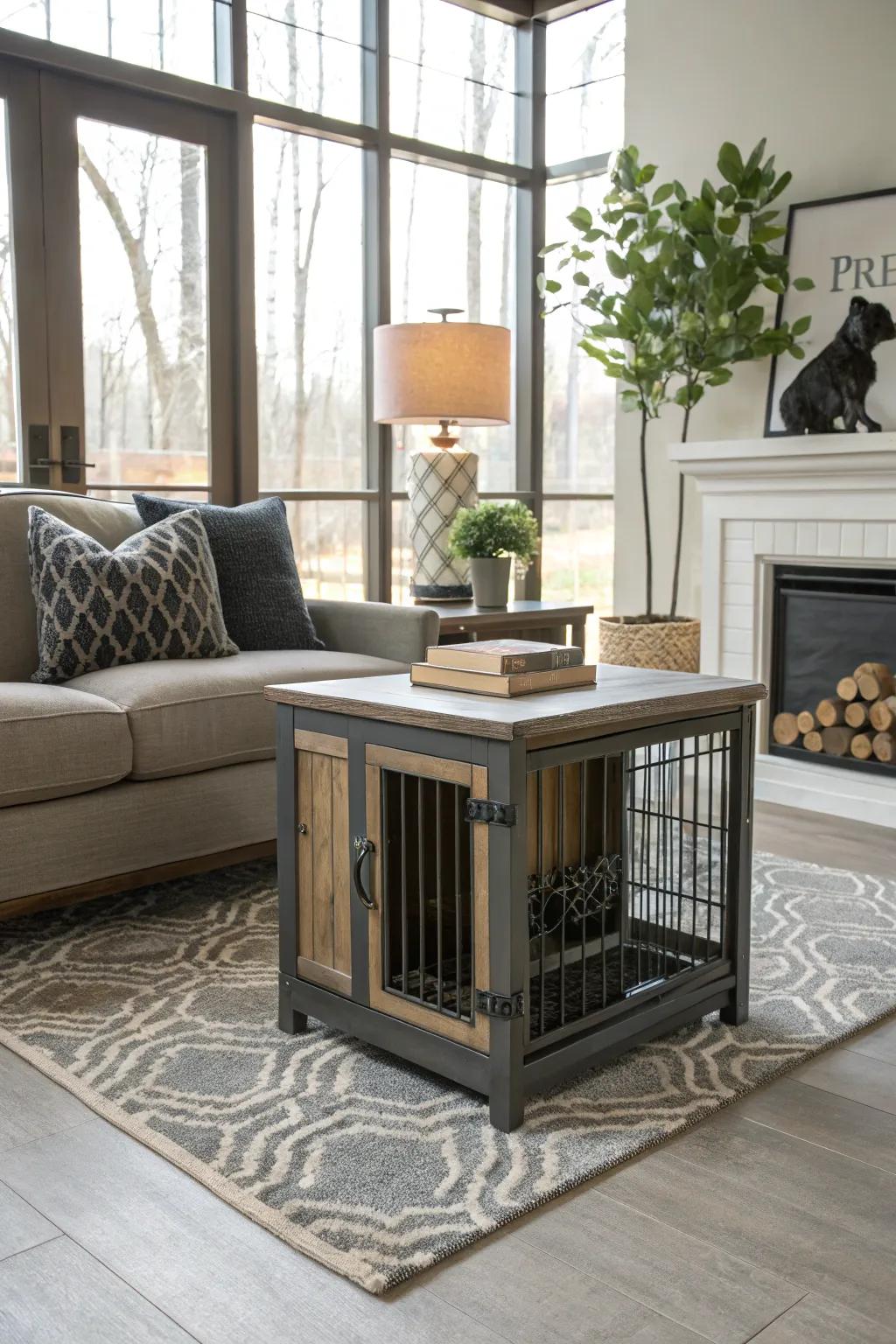 Multi-purpose furniture that serves as a pet sanctuary.