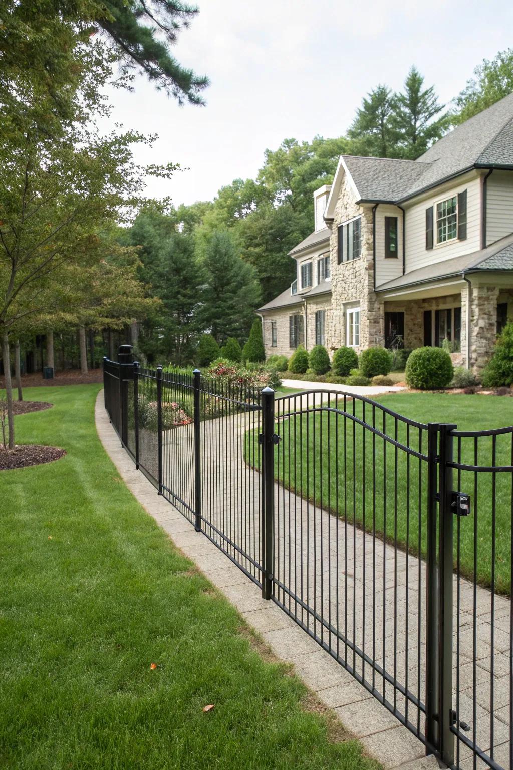 A stylish metallic barrier delivering resilience and elegance.