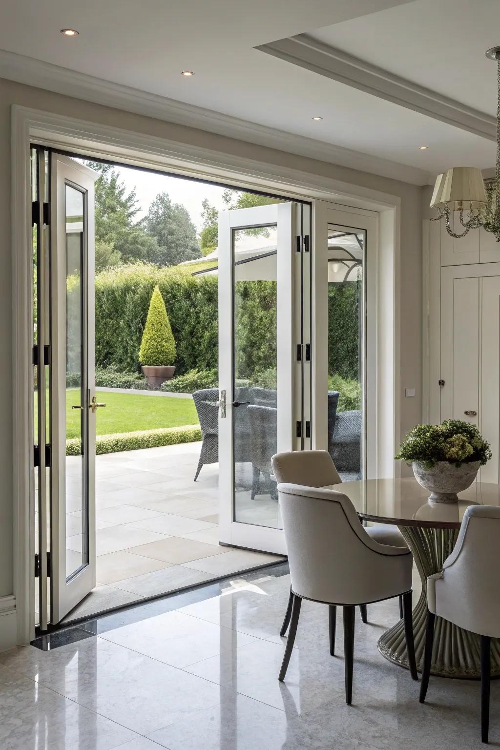 Using dual-fold doors, experience adaptability and style.
