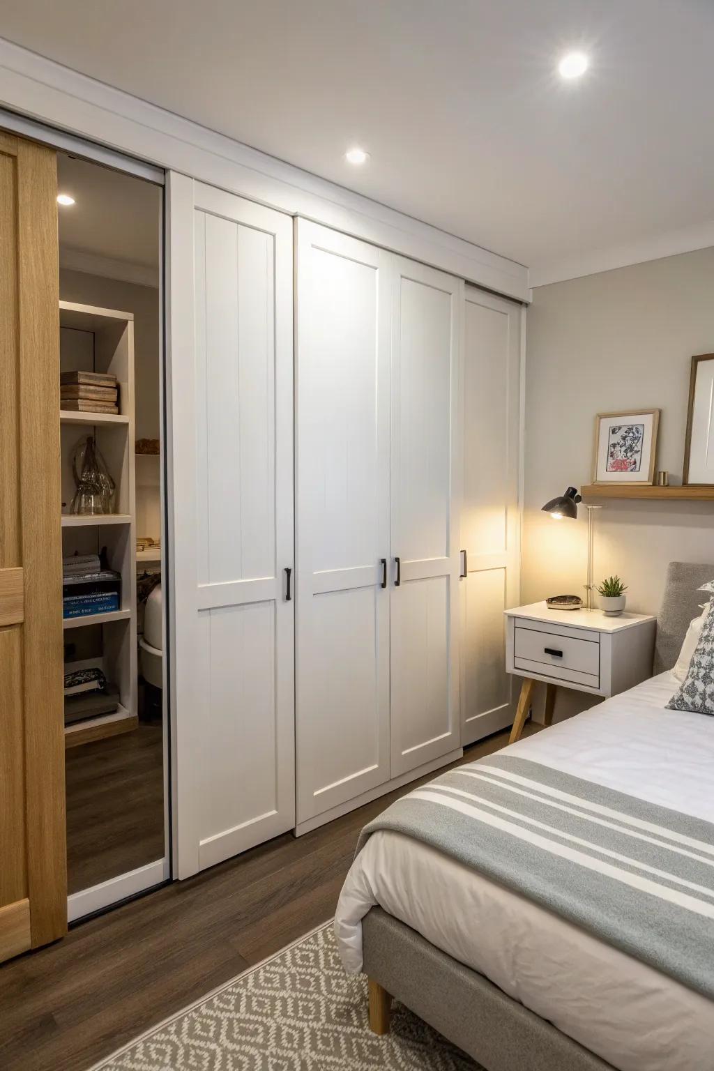 Folding doors maintain areas neat and reachable.