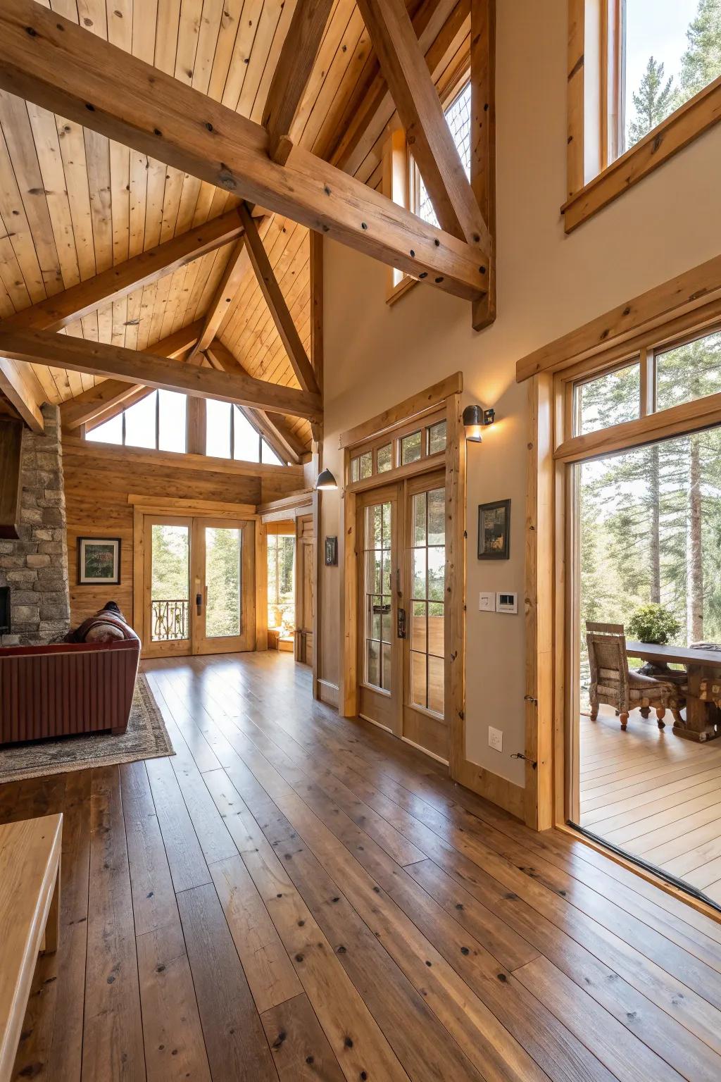 Natural wood tones contribute warmth and texture to your living space.