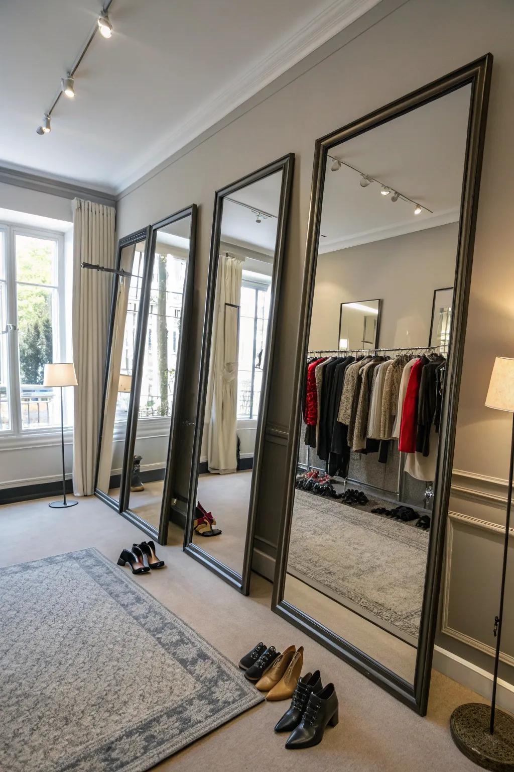 Reflectors give your dressing area depth and elegance.