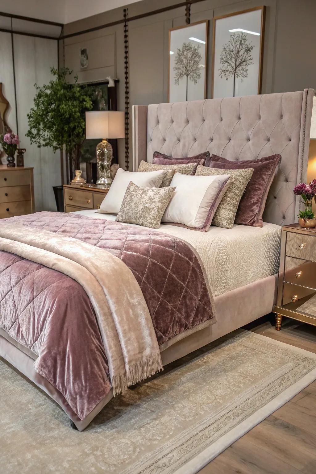 Lush fabrics boost both comfort and luxury.