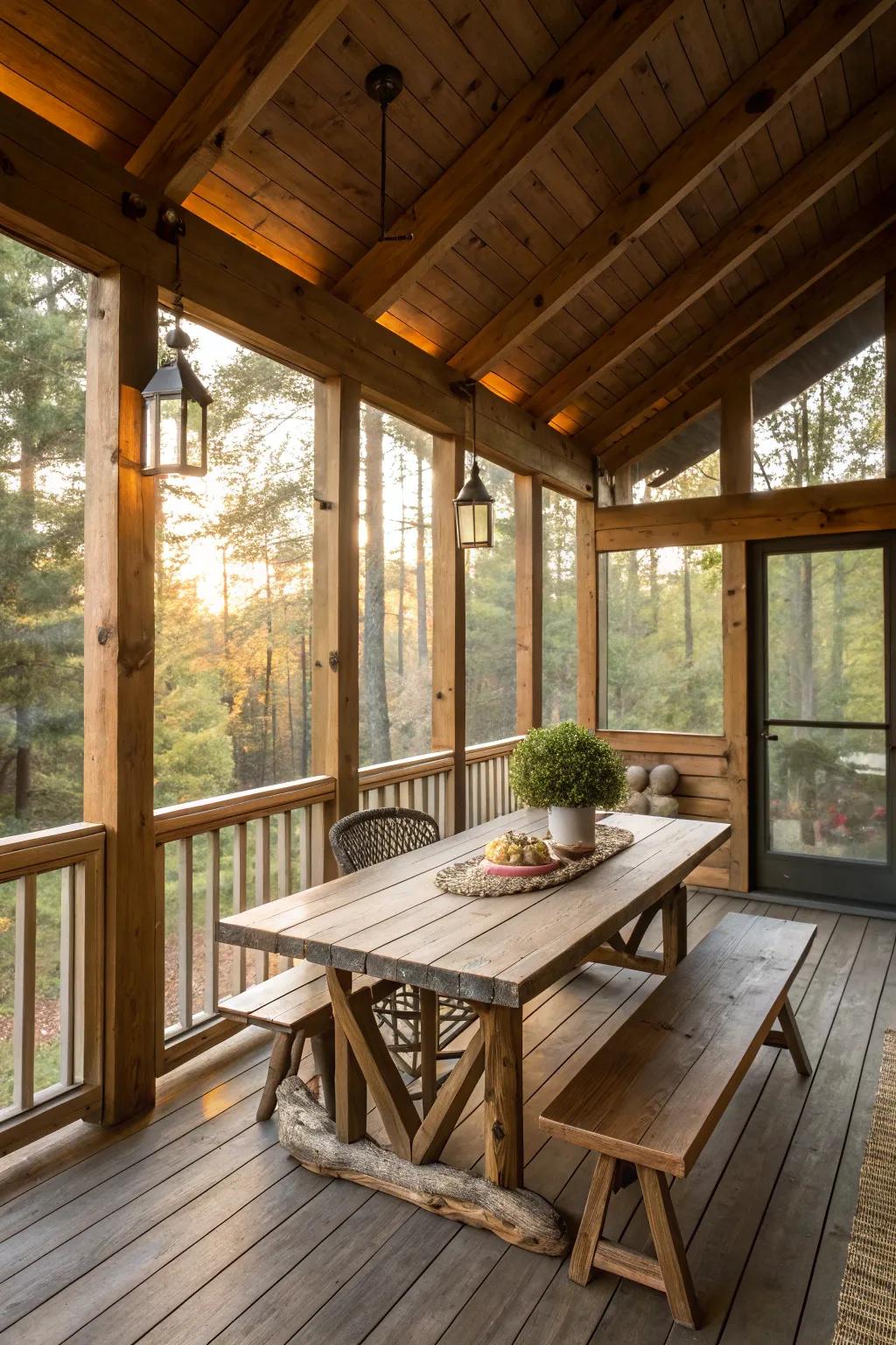 Rustic charm with wooden features.