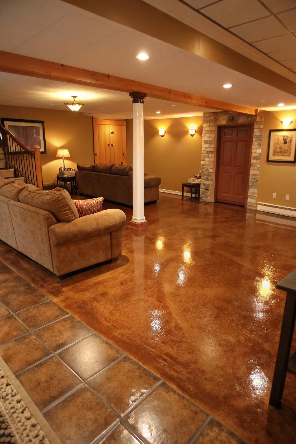 Earthy hues engender a snug, welcoming atmosphere.