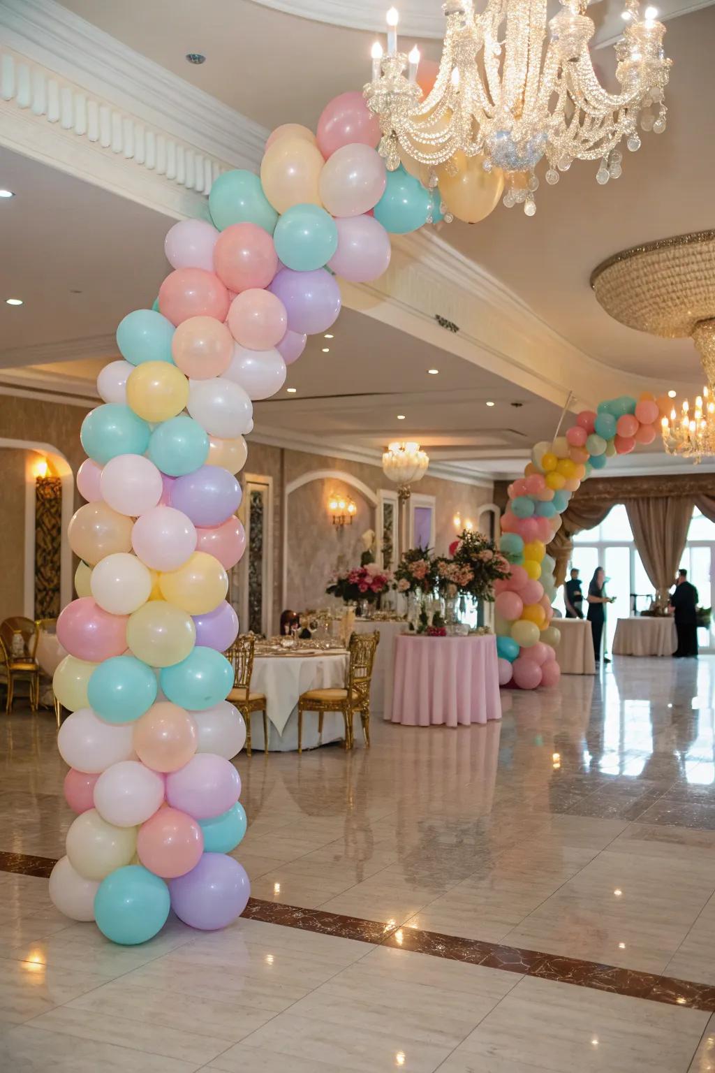 Creative balloon work adds a playful element to the decorations.