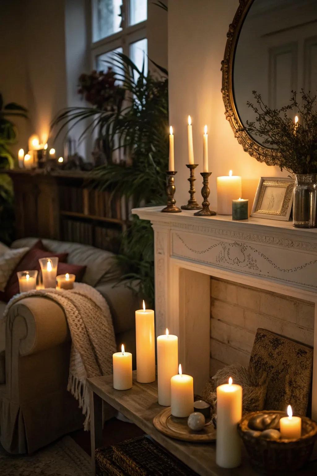 Candles provide a gentle and warm feel perfect for fall get-togethers.