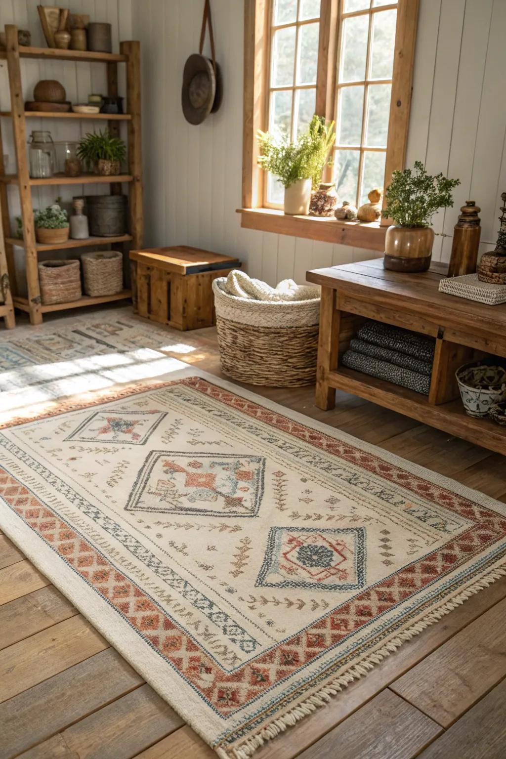 Layered rugs introduce depth and add character to any space.