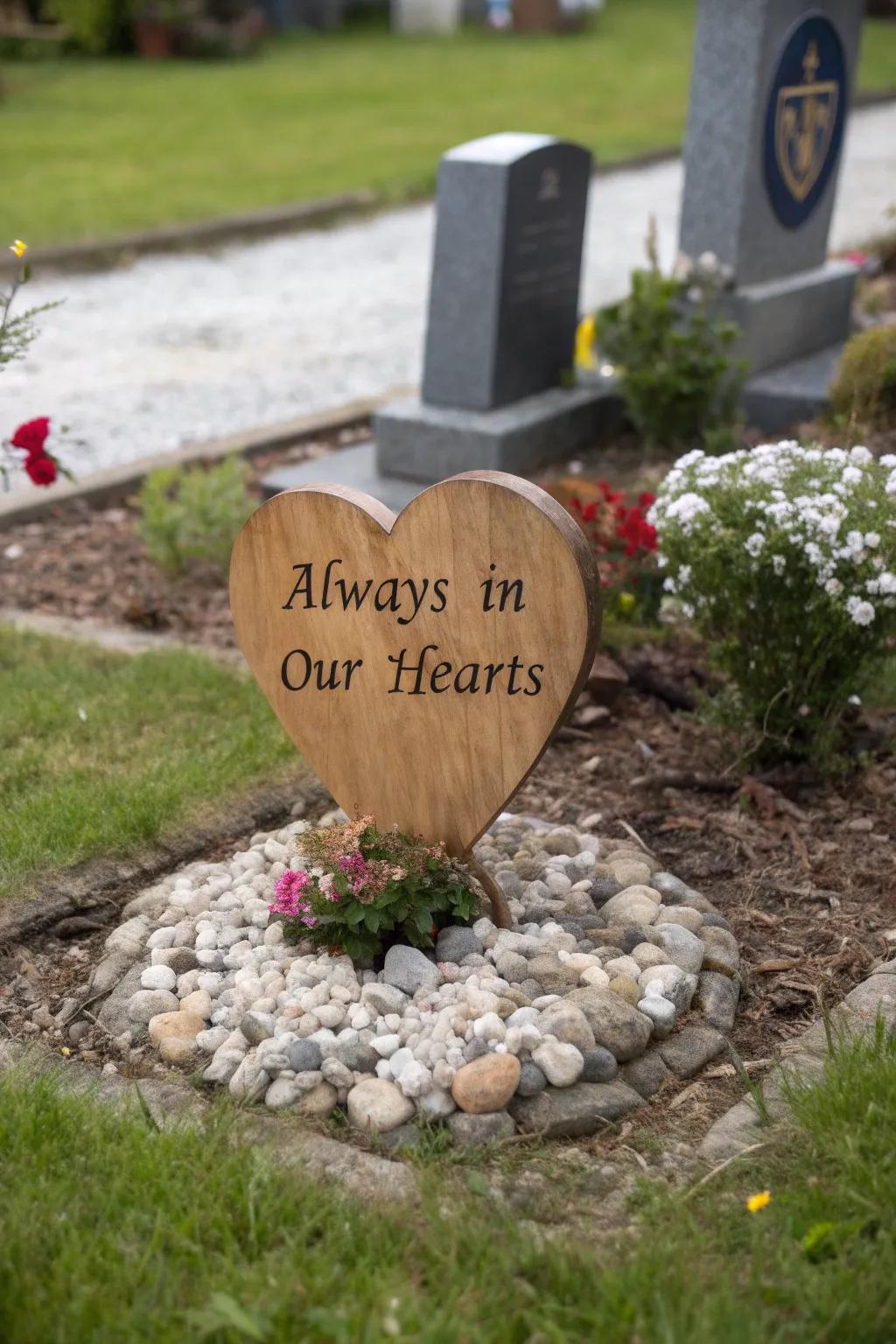 Heartfelt inscriptions adorning a memorial plaque.