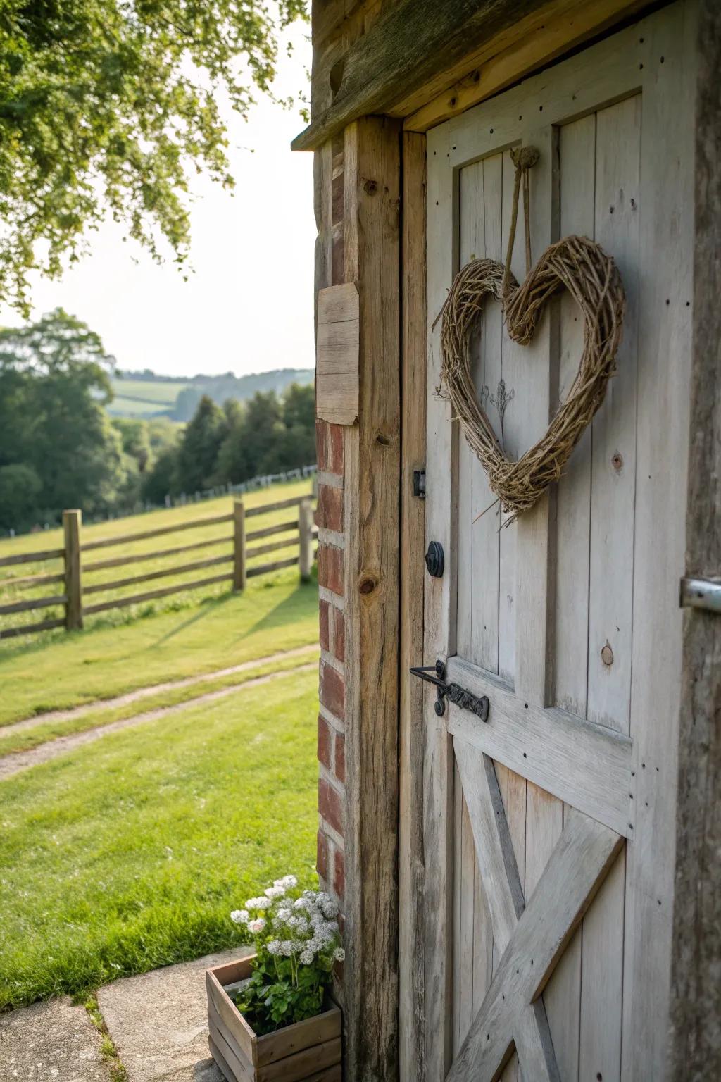 Earthy twig heart for a natural flourish.