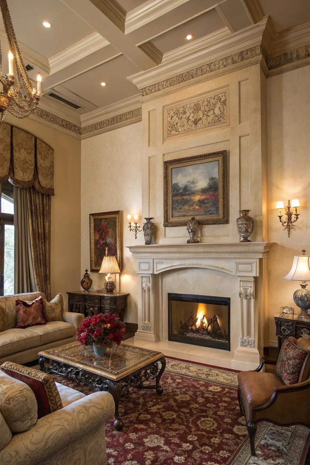 Cornice trim brings grandeur and dimension to your fireplace.