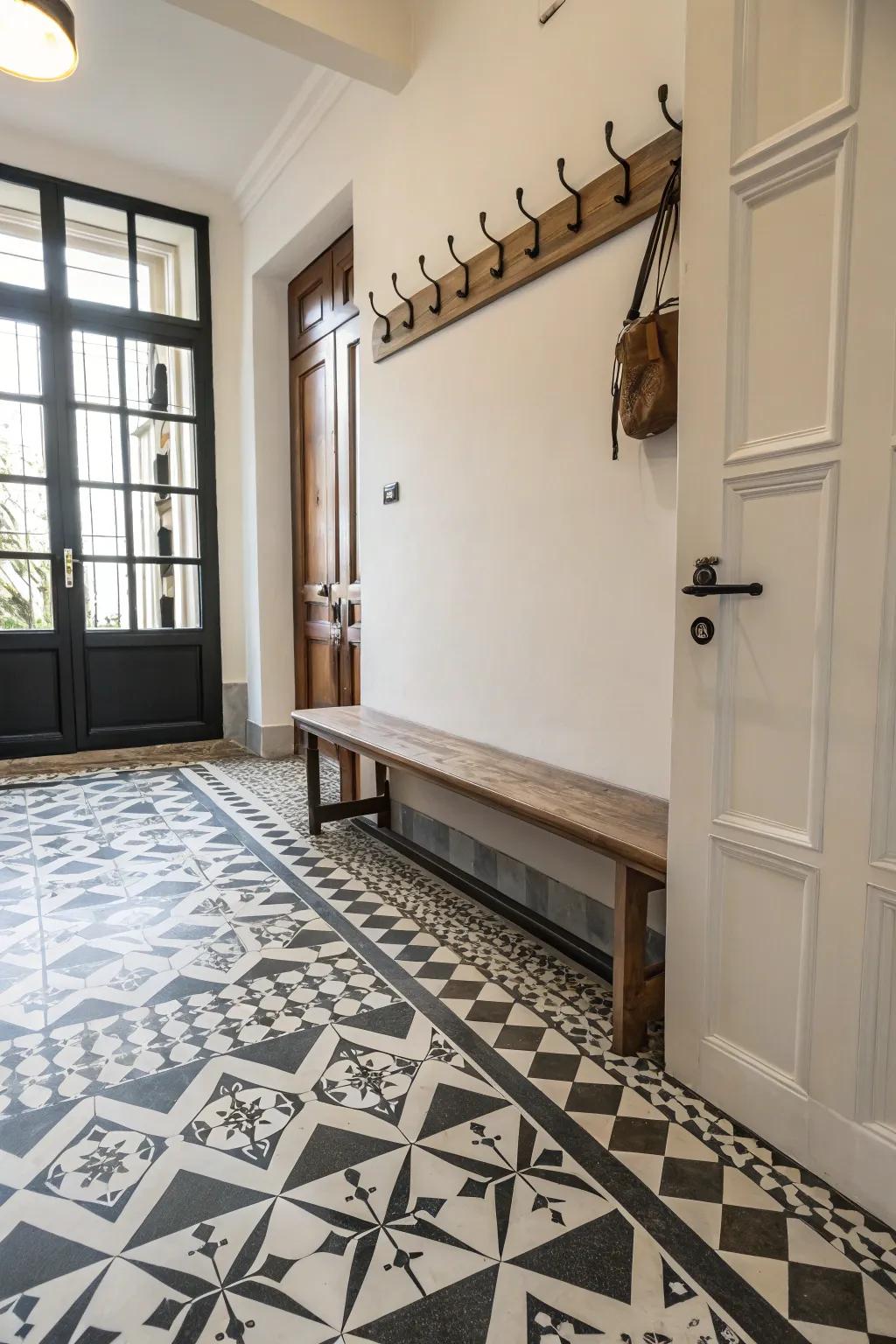 Geometric tiles can completely revamp a space with their captivating designs.