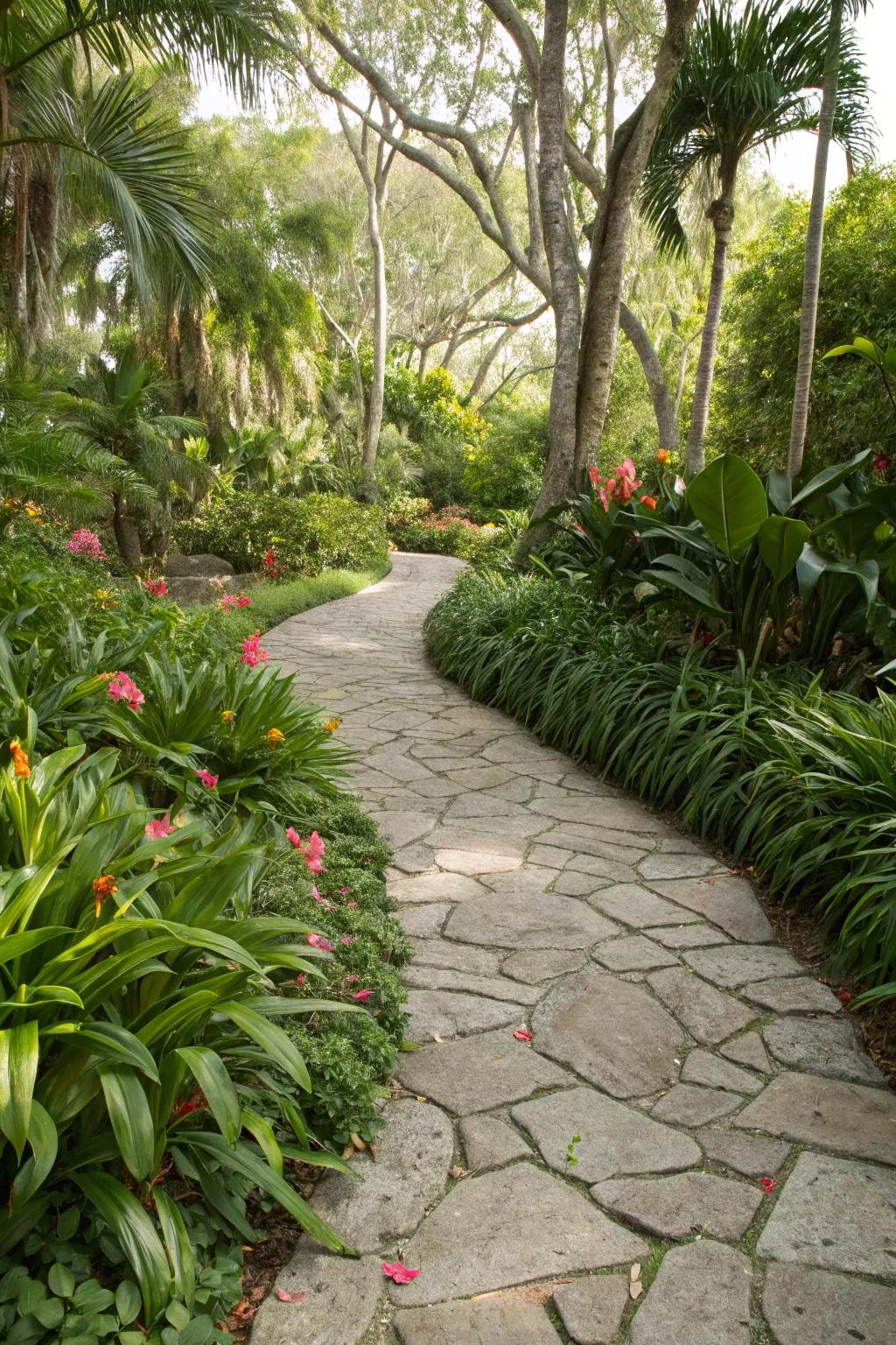A stone pathway enhances both the charm and usability of your garden.