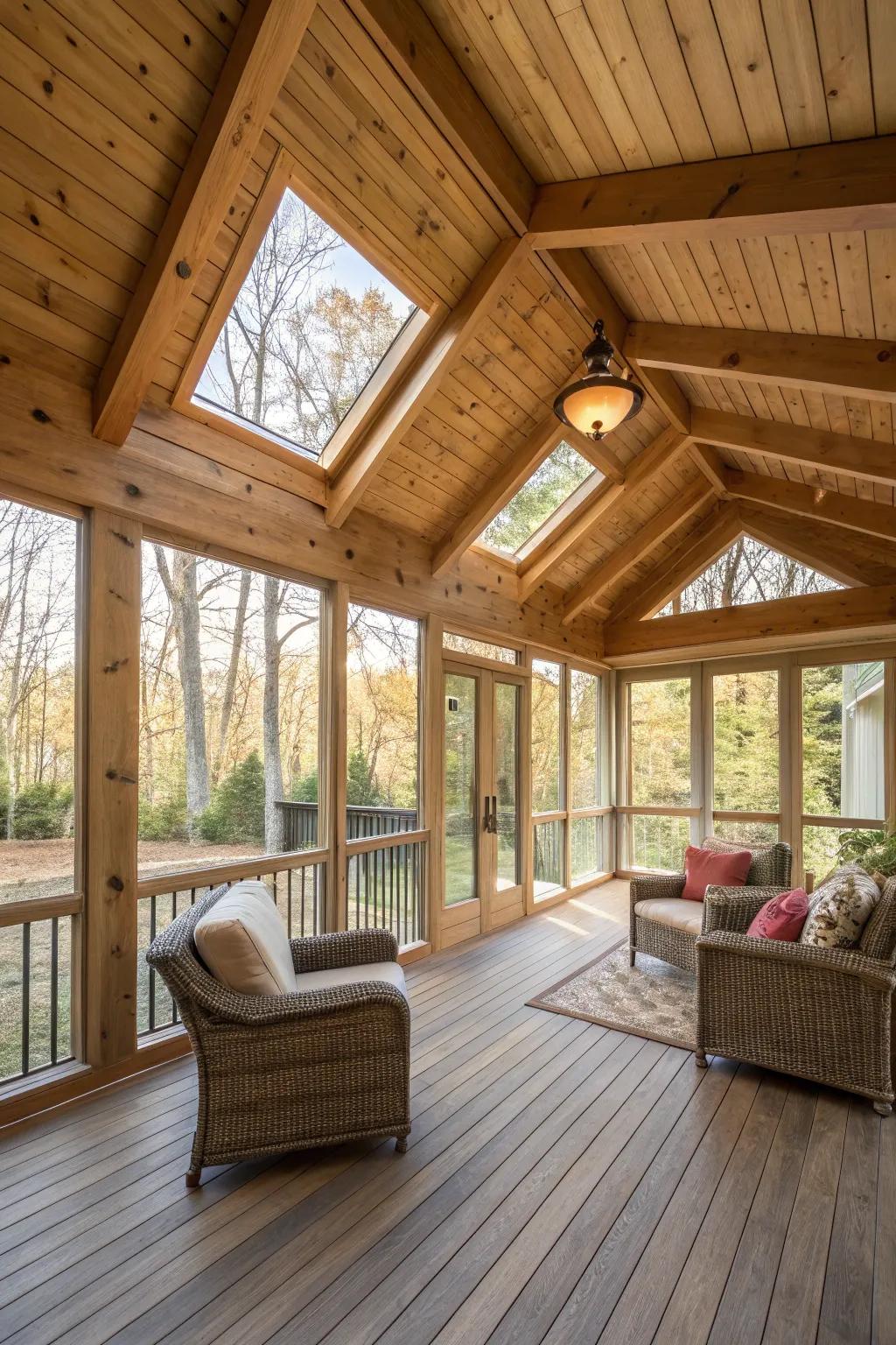 Rustic wooden details adding warmth and character.