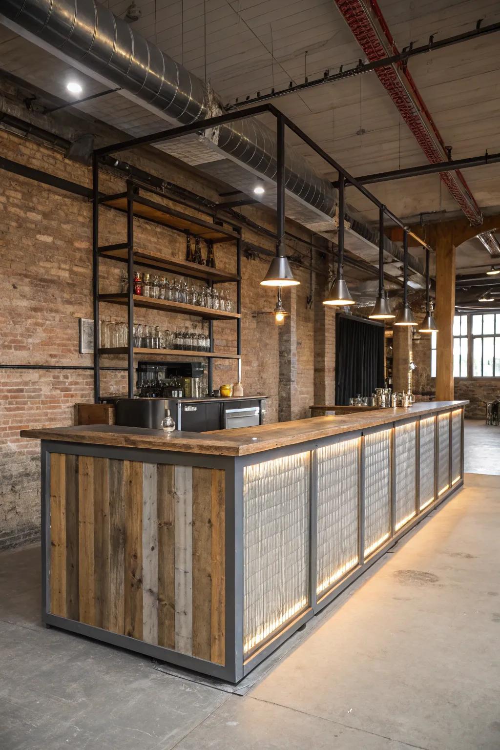 A factory-inspired bar delivering a contemporary city flair to every household.