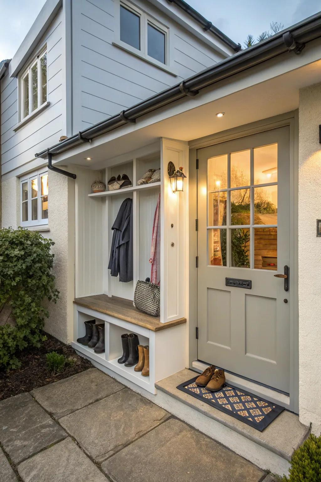 A functional mudroom designed for all seasons.