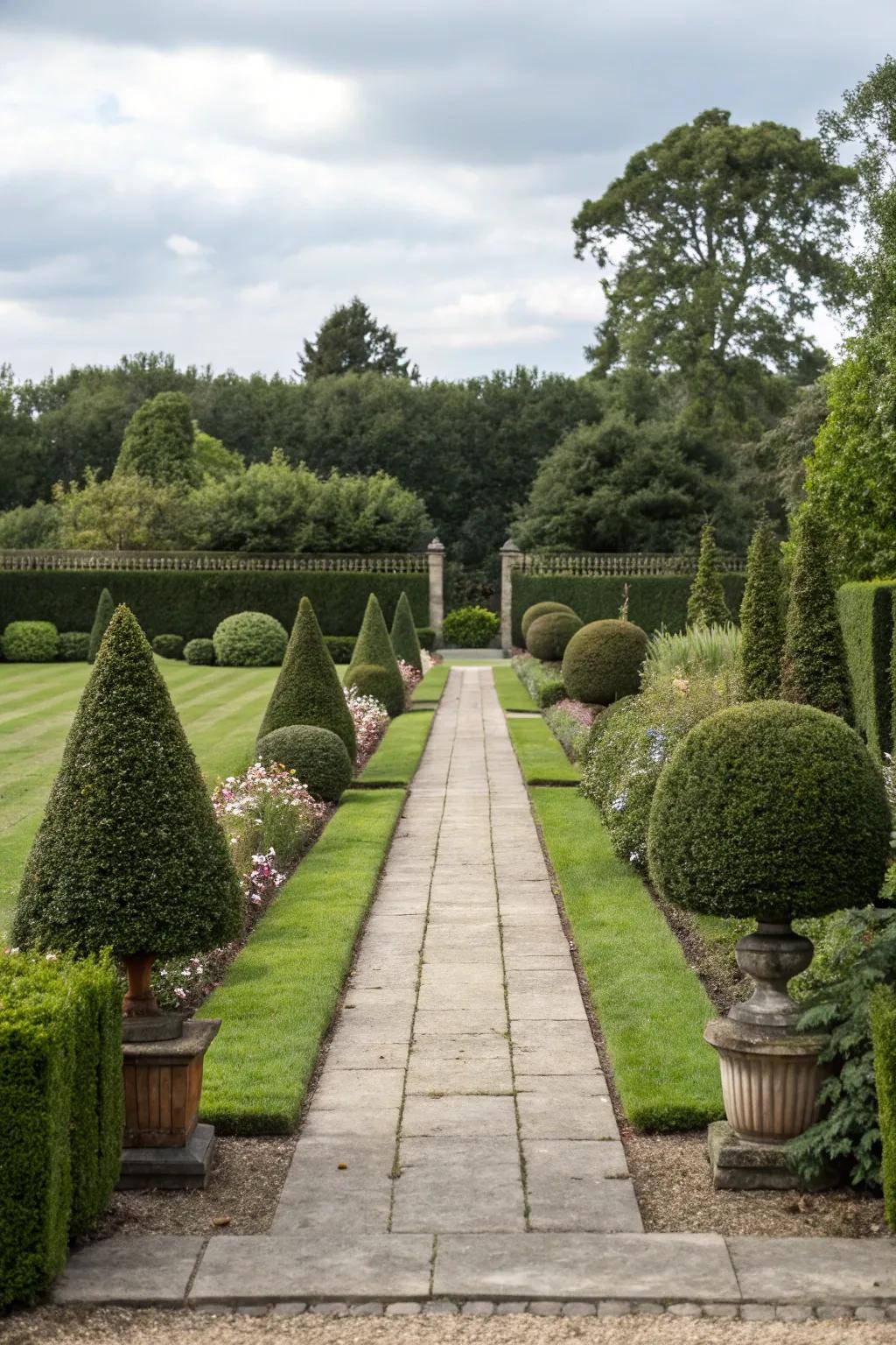 Symmetry enriches your garden with refinement and equilibrium.