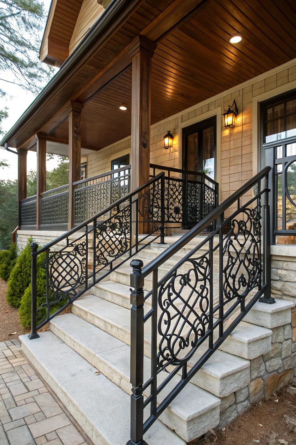 Metal borders with shaped designs for a stunning porch look.