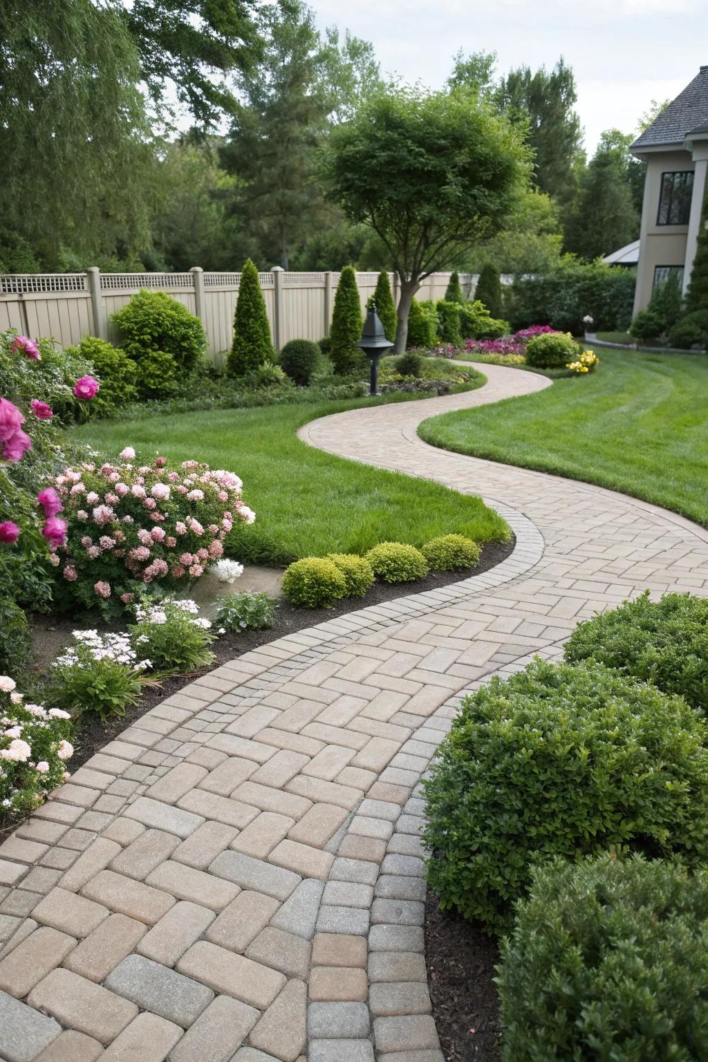 Curved pathways create a gentle, inviting flow.
