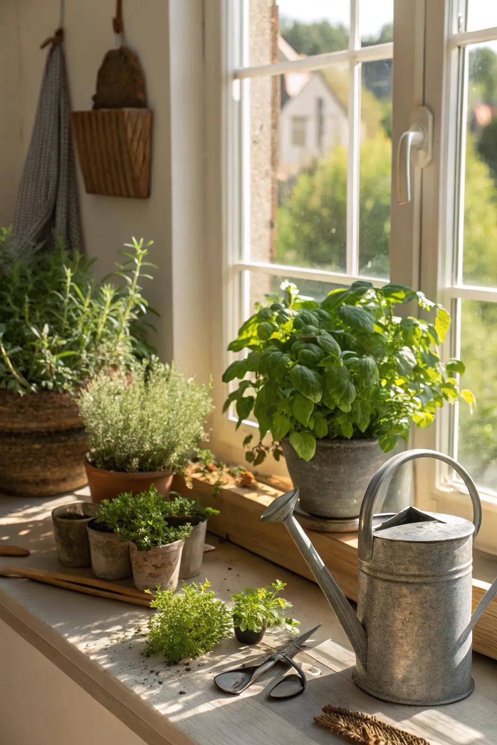 A growing herb garden that spices up both the kitchen and family life.