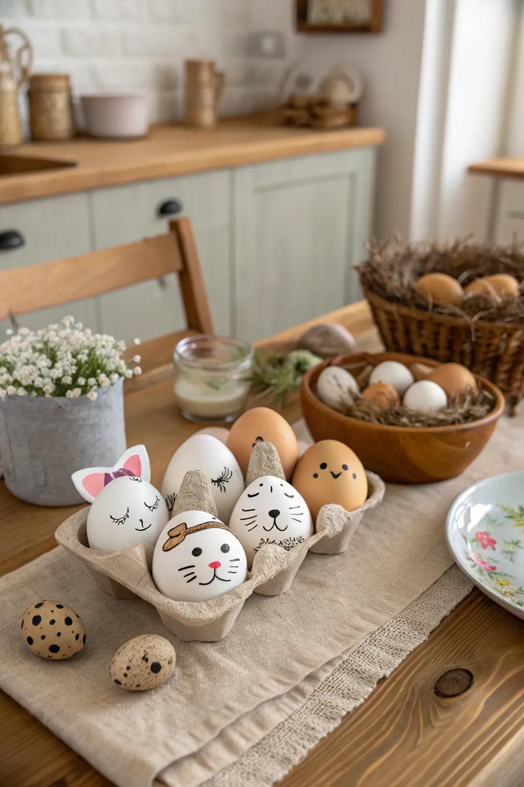 An enchanting assortment of fauna-themed eggs.