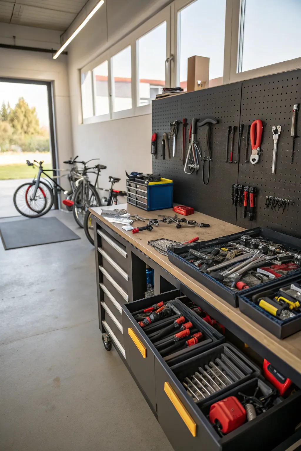 A well-organized workspace makes DIY projects much simpler.