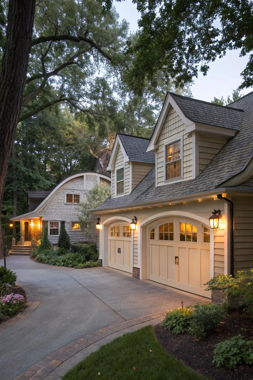 Arched dormers add a subtle and sophisticated touch to your garage.