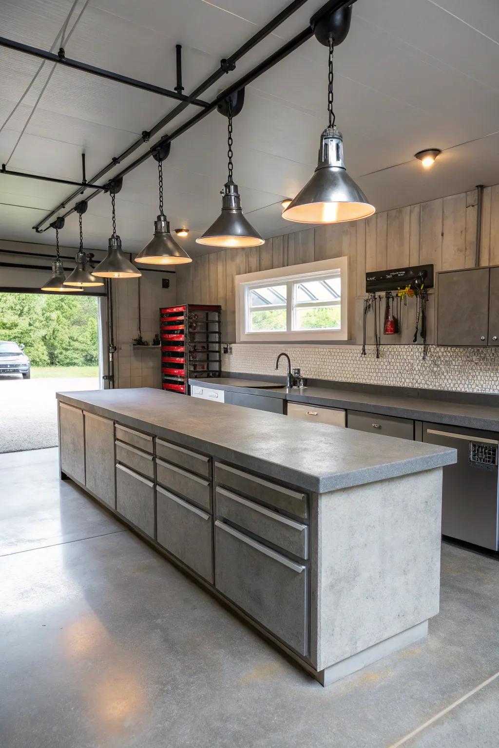 Industrial materials add character and style.