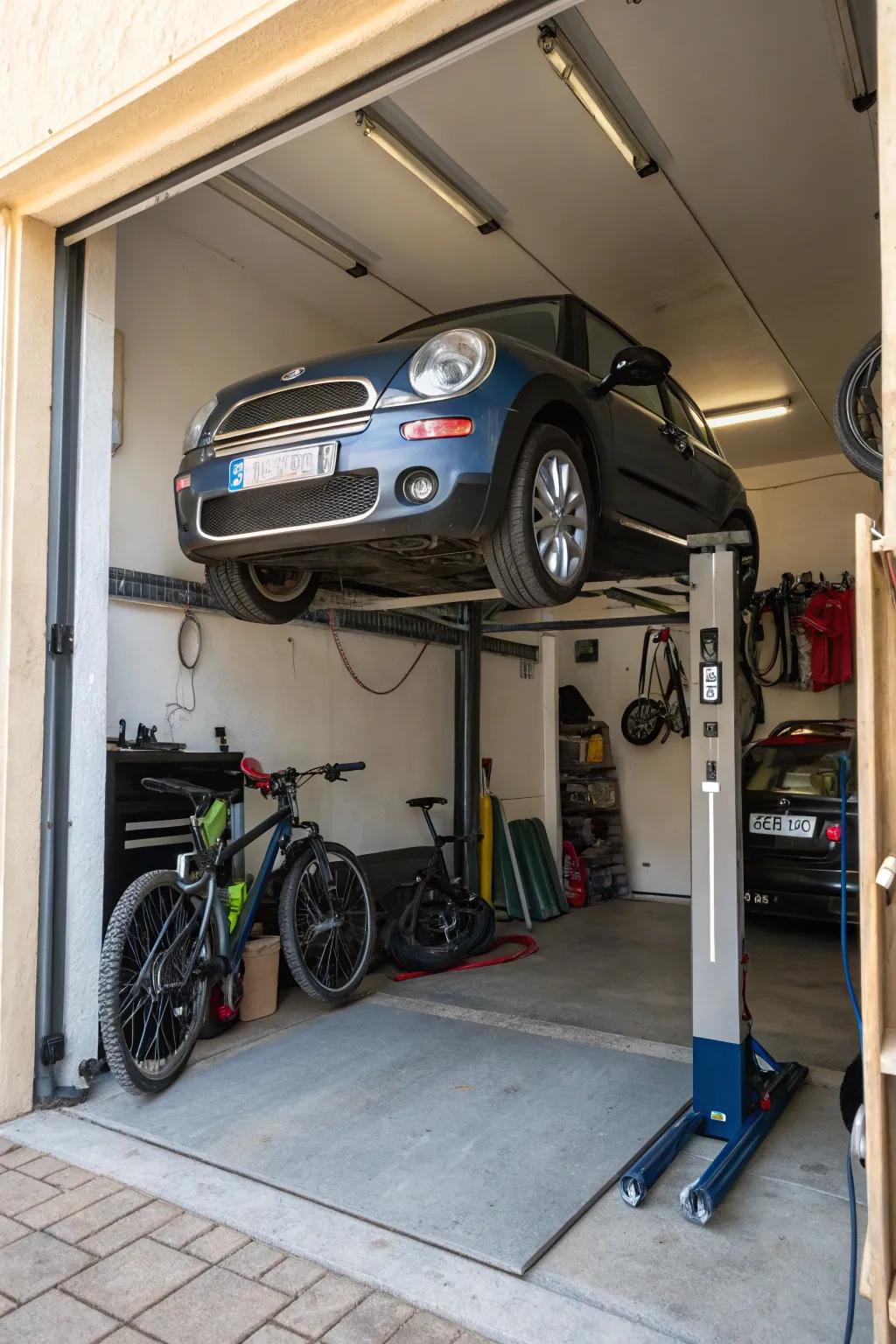 The versatility of compact elevation systems makes them ideal for smaller garages.