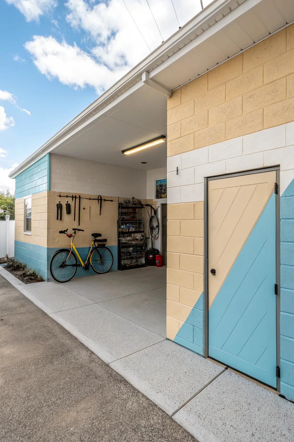 Duo-tone walls add a hint of class to any garage.