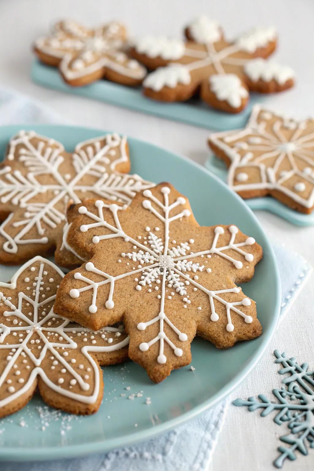Icy snowflakes that embody winter's enchantment.