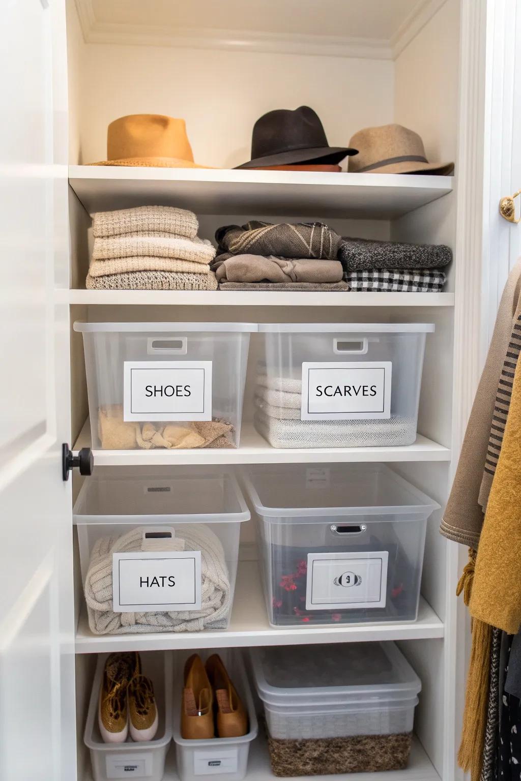 With clear containers, everything is easy to see and well-organized.