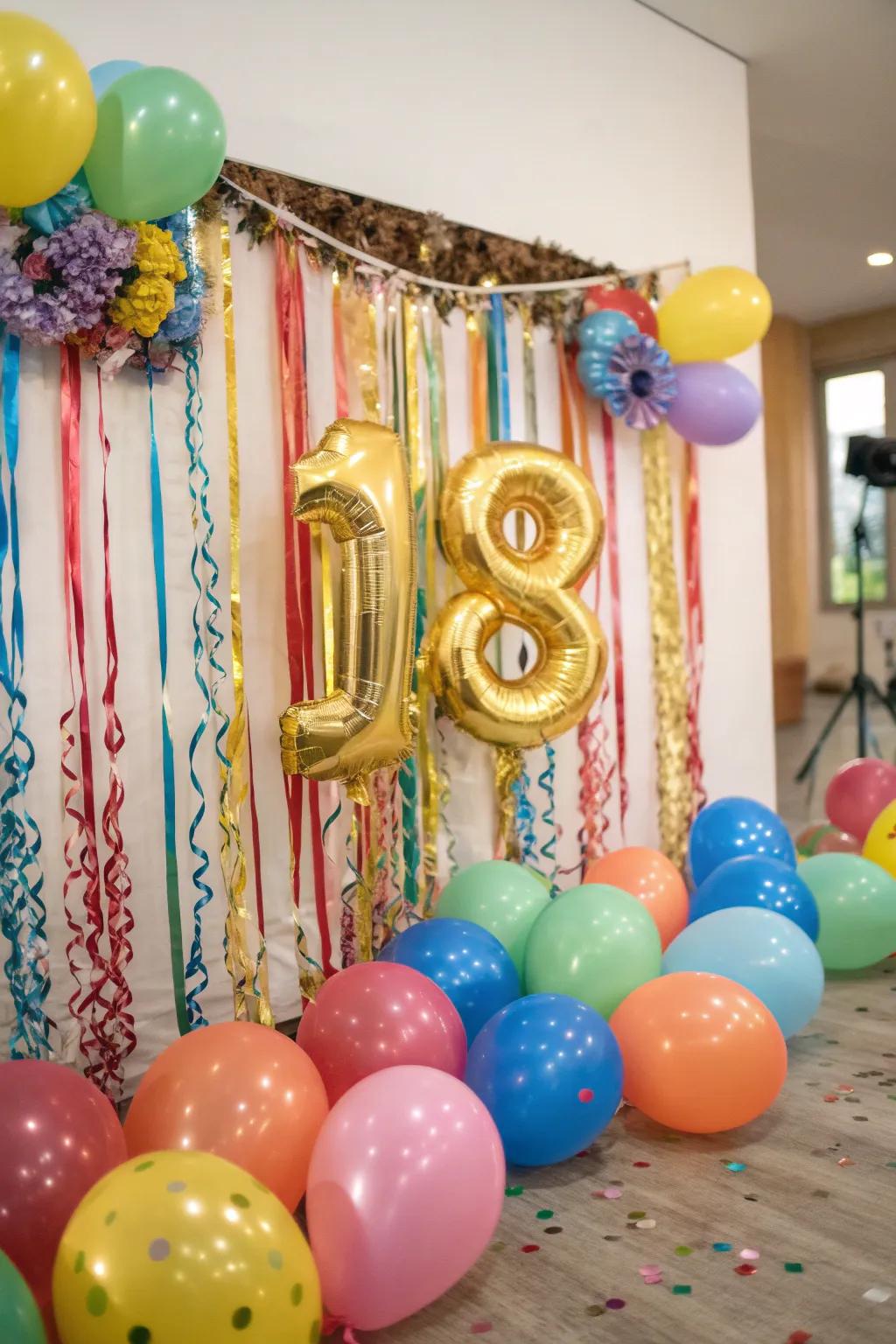 Stunning gold number balloons creating a memorable focal point.