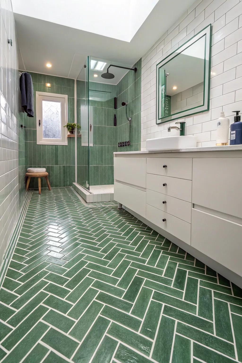 Herringbone designs add sophistication and flow.