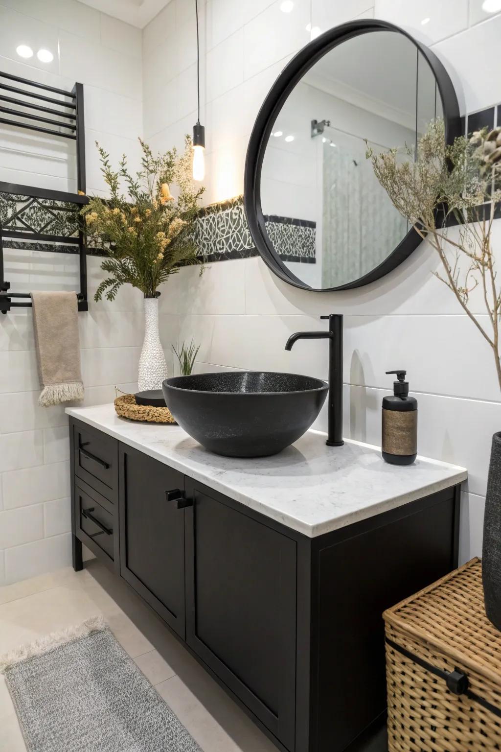 Modern fixtures in a bathroom that provide a sleek, updated vibe.