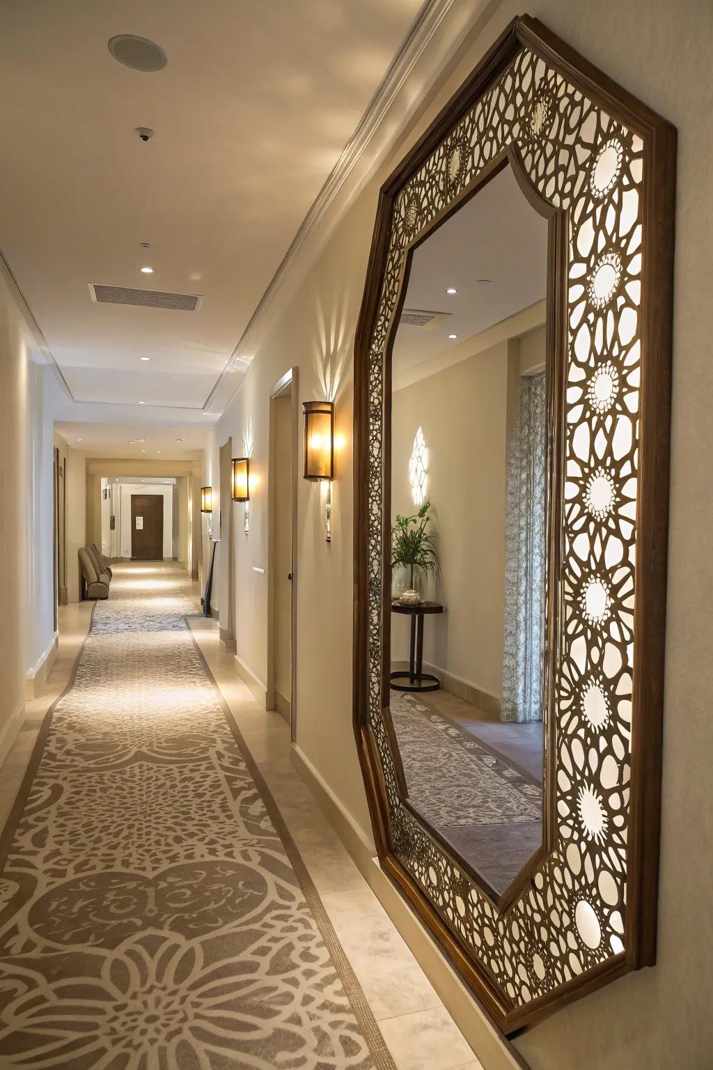 Mirrors can help make your hallway seem bigger and brighter.