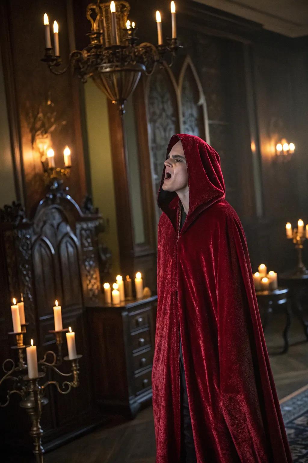 Unleash your inner vampire with a gothic cloak.