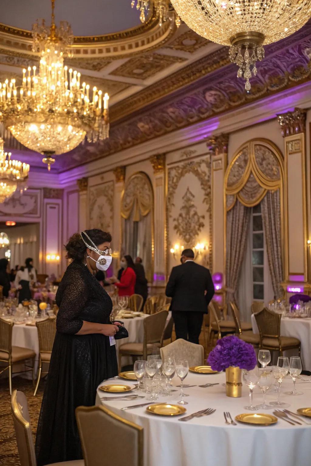 Organize a stylish Sophisticated Ball for a mysterious holiday gathering.
