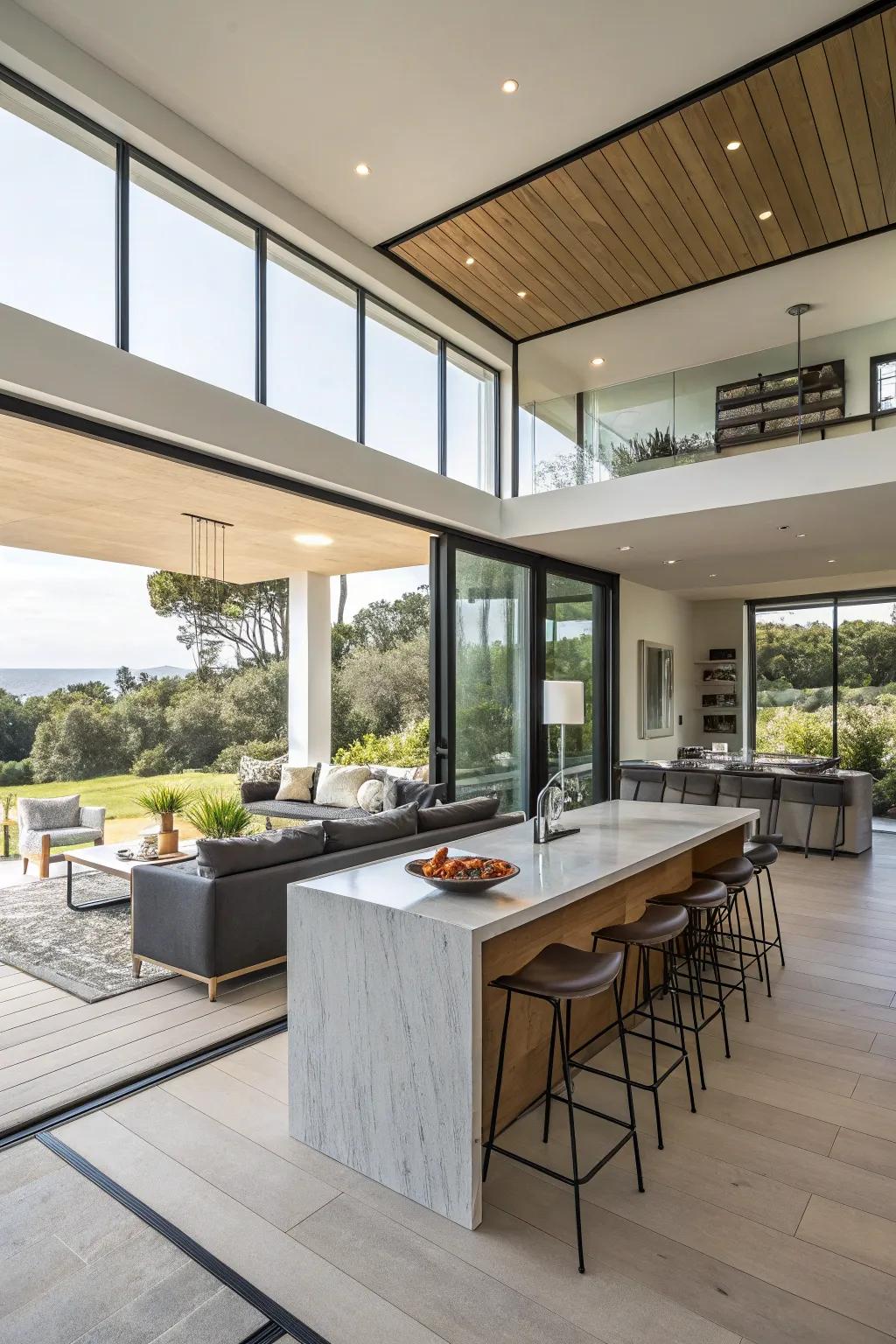A cohesive, open area that fosters connection and fluidity.