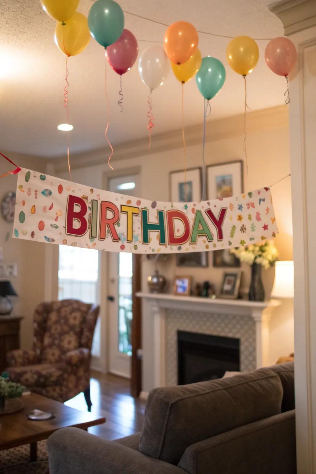 A custom banner that imbues the decor with a personal essence.