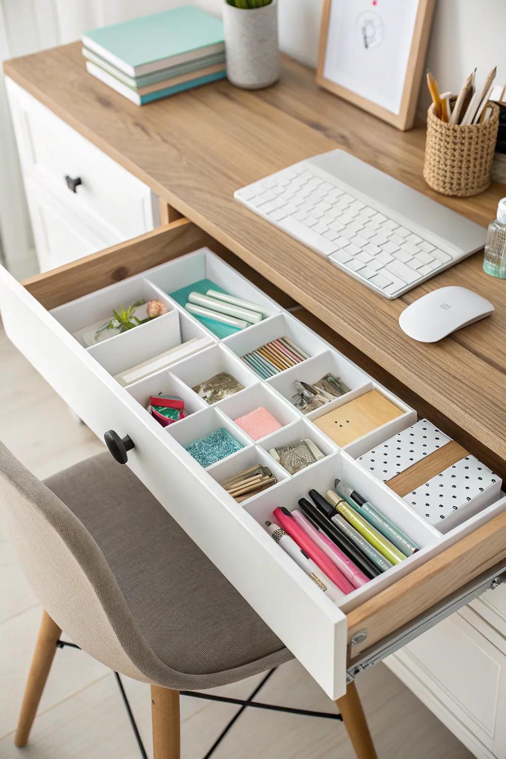 Drawer partitioners transform disarray into neatness.