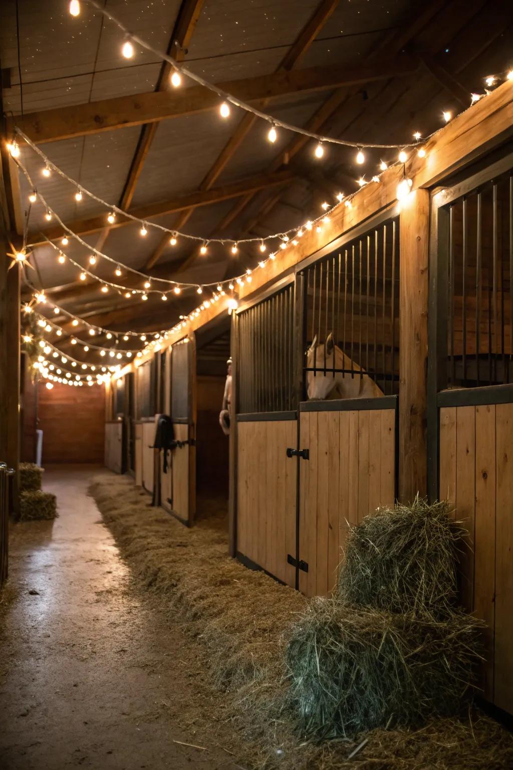 Sparkle lights impart a warm and captivating glow to any stall.