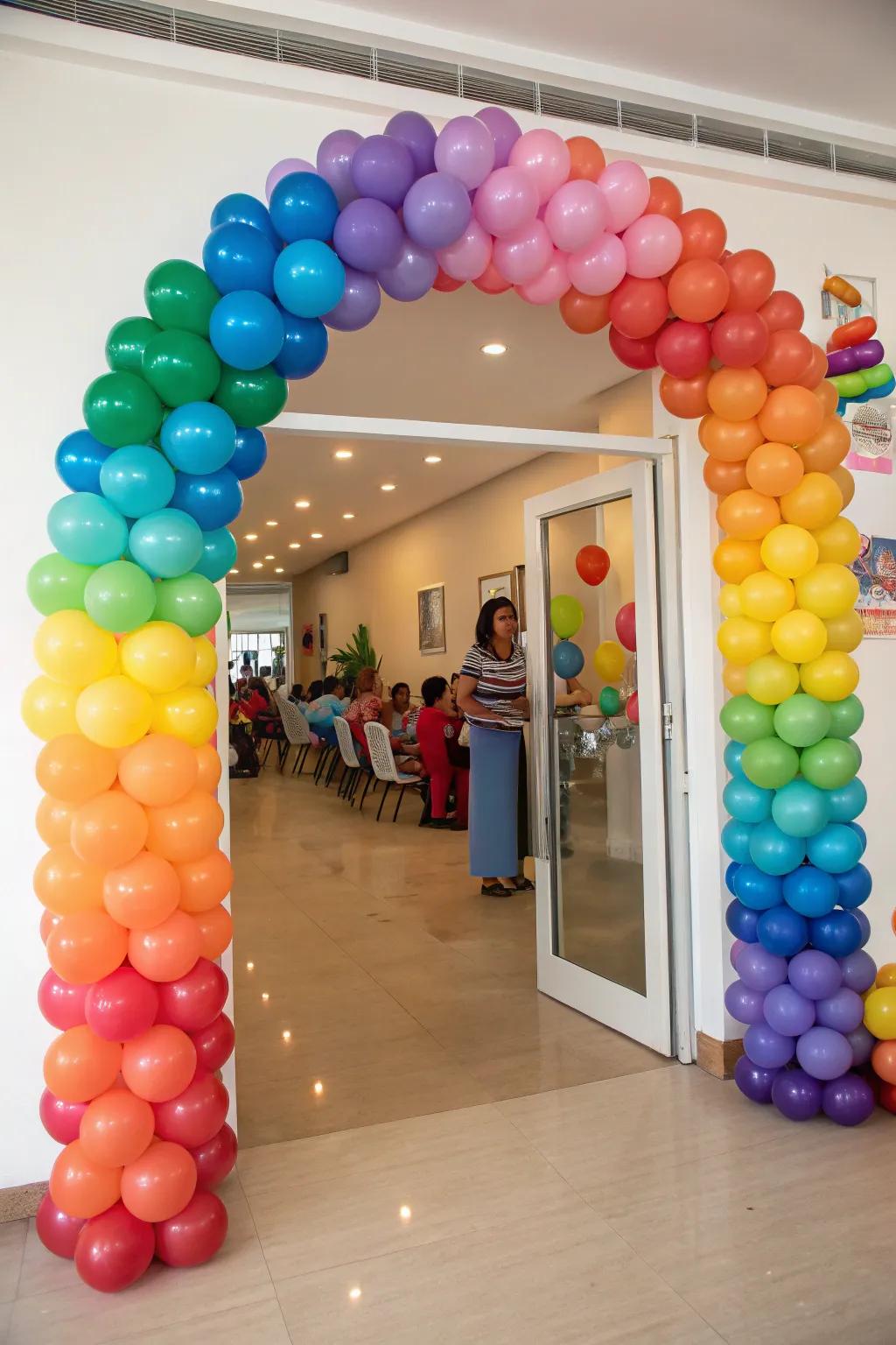 Balloon arches introduce an upbeat entrance to your celebration.