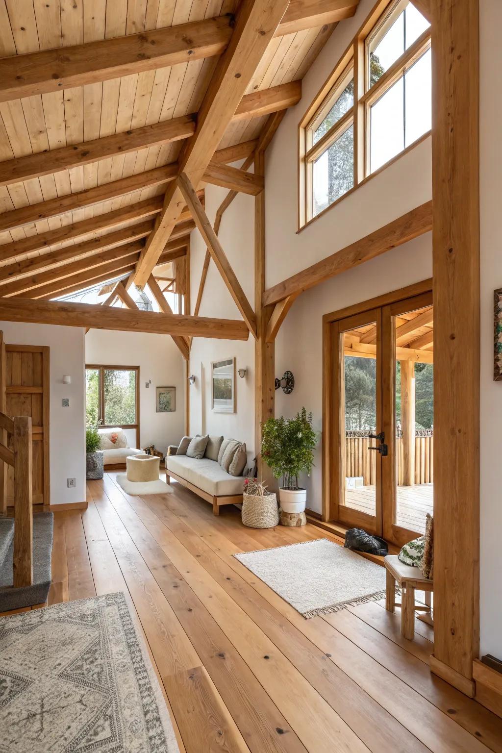 Welcome nature inside through timber elements, radiating heat and flair.