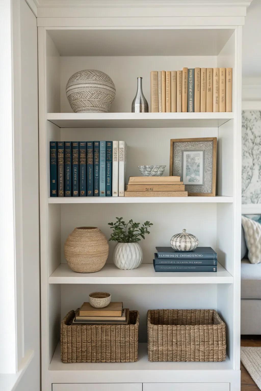 A minimalist strategy ensures a tidy and pristine presentation