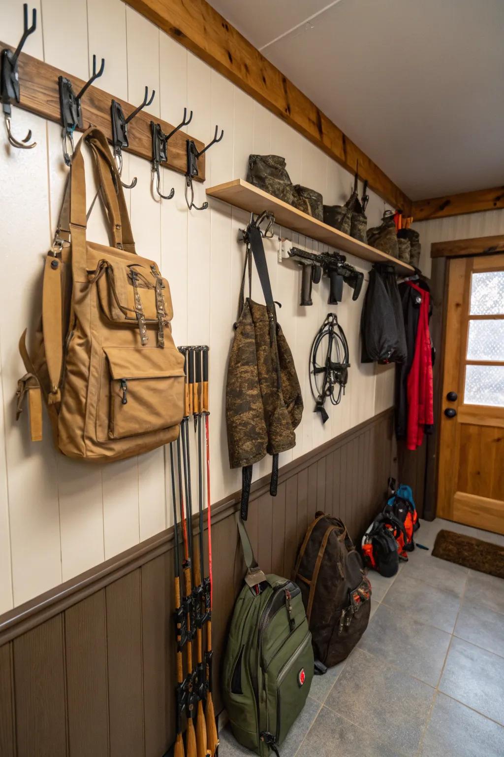 Wall mounts provide a versatile method to keep your gear well-organized and within easy reach.