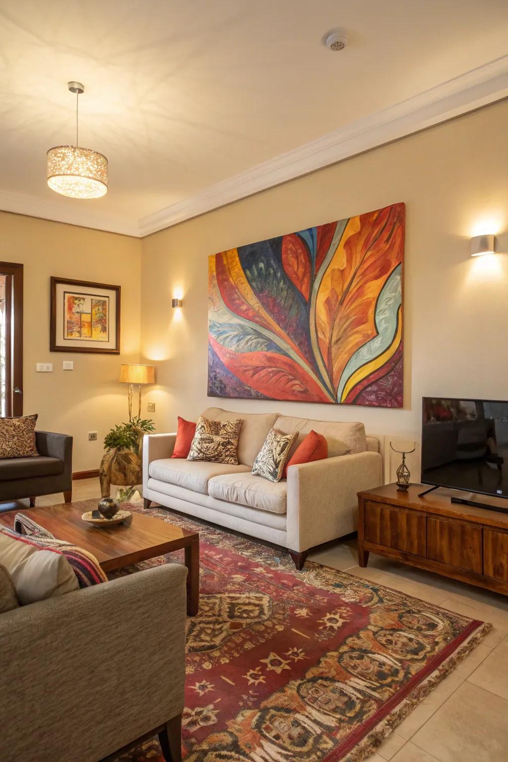 Make an impact with oversized art.