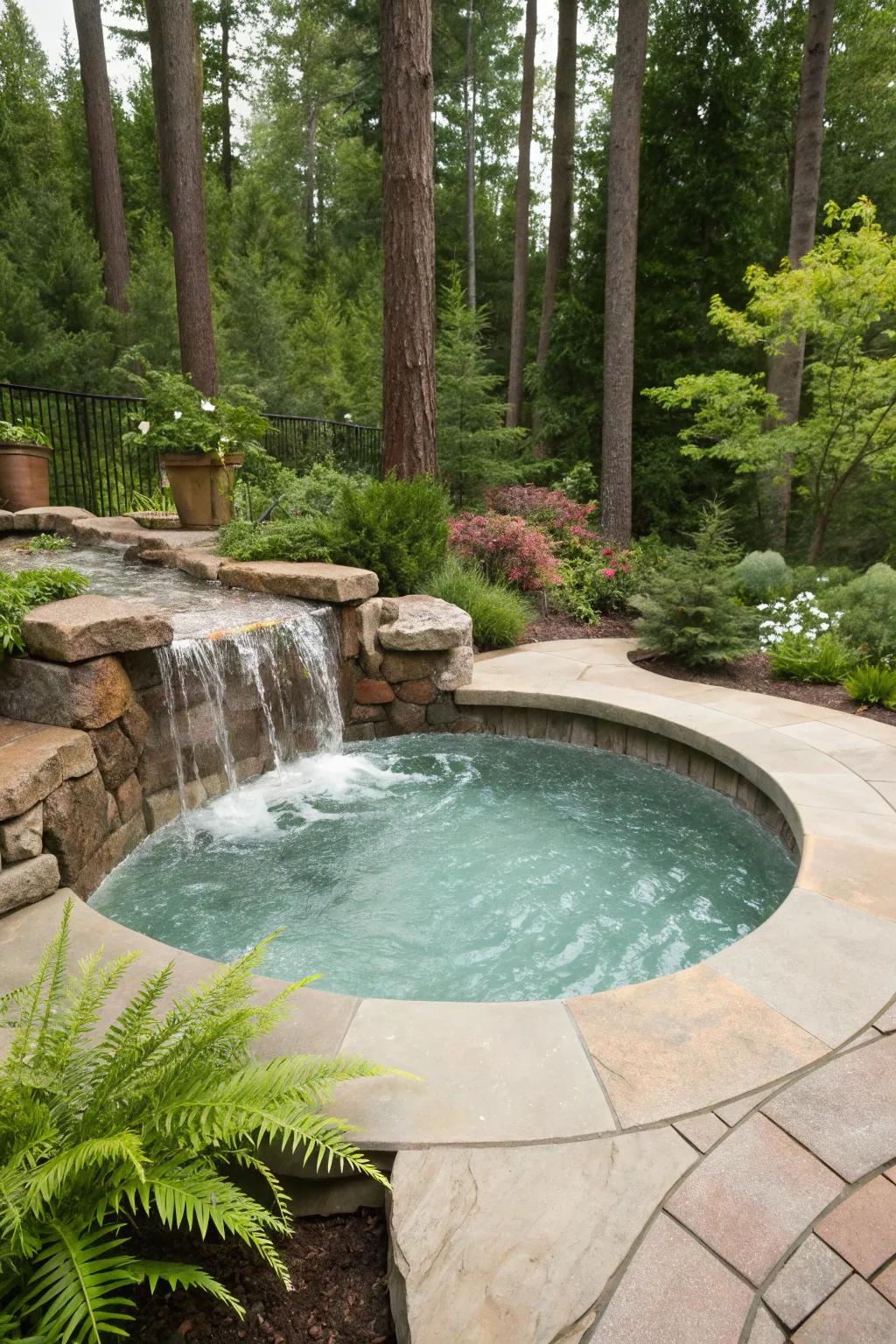 Add a cascade feature for a hint of peace and sound.