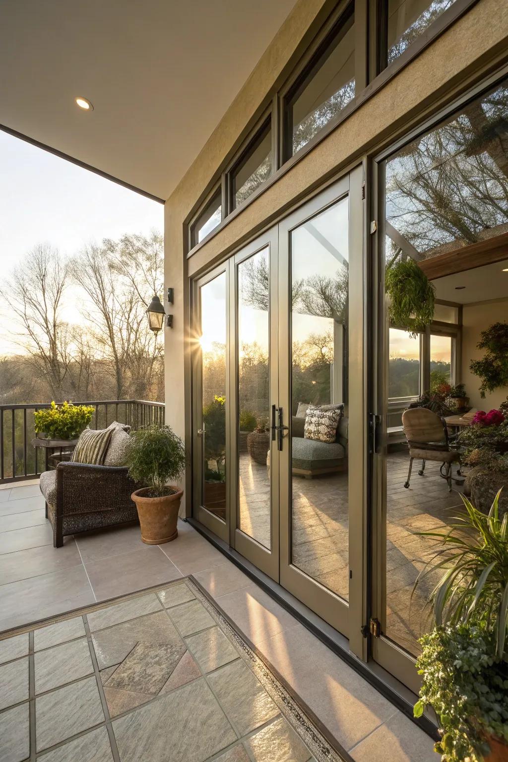 Inherent illumination elevates the splendor of your enclosed patio.