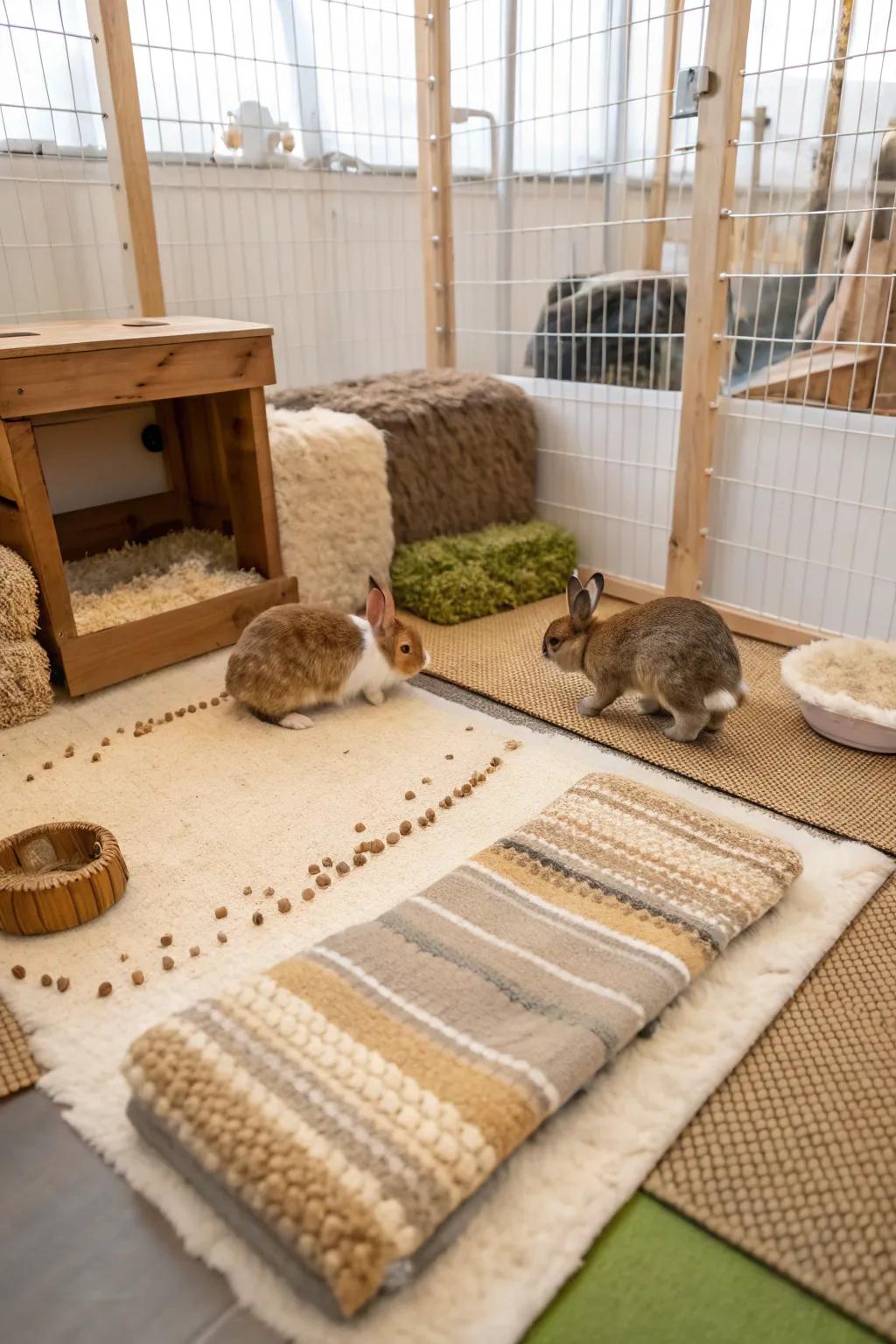 Padded flooring delivers ease and prevents wounds.